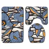 Artistic Style Three-piece Floor Mat Door Mat Bathroom Rug Waterproof Carpets Toilet Seat Cover Floor Mat Bathroom Decor 210622