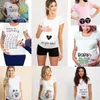 À bientôt 2020 été T-shirts femmes T-shirts mince maternité drôle lettre hauts col rond grossesse T-shirts pour les femmes enceintes X0628