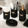 Nordic Luxury Style Keramiska bärbara badrum Tillbehör Lotionflaska Tvål Dispenser Mouth Cup Tandborstehållare Skål 211222
