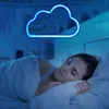 Applique USB LED néon bleu nuage Art signes lumières pour chambre murs nuit décor maison fête fournitures