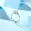 ANZIW 925 스털링 실버 Moissanite 다이아몬드 05ct / 10ct / 20ct / 30ct 약혼 반지 여성용 보석 선물을위한 조절 가능