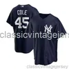 Gerrit Cole #45 Marineblaues Baseball-Trikot, XS-6XL, genähtes Herren-Damen-Jugend-Baseball-Trikot