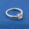 100% 925 Sterling Silver Musing Solitaire Pierścień z Clear Cubic Cyrkonia Fit Pandora Biżuteria Zaręczyny Miłośników weselnych Pierścionek dla kobiet