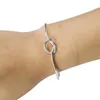 Klassisk kärlek Knot Armband Bangles för kvinnor Elegant Silver Färg Justerbar Hjärta Bangle Everyday Jewelry Pulseras Mujer Q0719