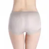 SuyaDream Women 100% Natural silk Seamless Panties Mid-rise Boxer Health Underwear Pink Nude Black 210730