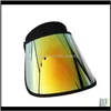 Chapeaux à large bord Casquettes Chapeaux, écharpes Gants Aessories2021 Mode d'été Lunettes de soleil transparentes dorées Protection solaire Uv Long Visière en plastique Chapeau