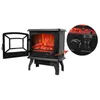 17 inch 1400w Freestanding Fireplace Fake Wood/Single Color/Heating Wire/A Rocker Flame Switch /a Rocker Heating Button/a Temperature Control Knob with NTC/Black