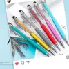 Fina Crystal BallPoint Pennor 1mm Mode Creative Stylus Touch Pen Writing Stationery Office School Ballpen Black BallPoint PensZC818