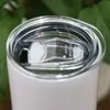 Süblimasyon düz bardak 15-20-30 içecek içecek boş skinny tumpler paslanmaz çelik vakum yalıtılmış araba kupası metal saman böreti