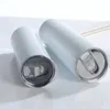 20oz 30oz Sublimation Straight Tumble Stainless steel blank white skinny cup with lid straw Cylinder water bottle coffee