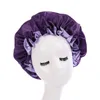 Чистый цвет регулируемый двойной слой атласная ночь шляпа женщин леди головные уборы спать шапки капота уход за волосами
