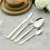 24 sztuk Vintage Gold Cutlery Zestaw 18/10 Ze Stali Nierdzewnej Kolacje Noże Forks Tea Spoon Silverware Kitchen Flatware Stół 21128 \ t