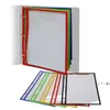 Dry Erase Pockets 5pcs/pack Reusable Dry Eraser Sleeves with 3 Holes for School or Work RRF13354