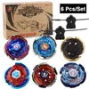 Byeblades Burst Metal Fusion Alloy Spinning Kit with Ruler Launcher 6Pcs/Set Assemble Gyroscope Tianma Suit Toys for Children X0528