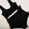 Seksowny strój kąpielowy z rozcięciem z dzianiny w jednolitym kolorze sportowe stroje kąpielowe z wysokim stanem damski strój kąpielowy letnia chusta do pływania biała czerń