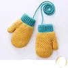 Maluch dziecięce dziewczęce chłopcy na zewnątrz zima zachować ciepłe rękawiczki rękawiczki na 2-4 lat dzieci dzianiny plus gruby aksamitny m3656