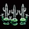 pipa ad acqua shisha narghilè bong in vetro dritto siliconeﾠtuboﾠgiunto cactus narghilè altezza 8,4" bruciatore di cera