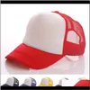 Ball Hats, Scarves & Gloves Fashion Accessories Drop Delivery 2021 Children Kids Cap Mesh Caps Blank Trucker Snapback Adult Baseball Hats Pea