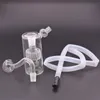 Bruciatore a nafta in vetro portatile Bong Pipa ad acqua per fumatori Narghilè Recycler Mano Dab Rig Bong con tubo per bruciatore a nafta maschio e tutti gli accessori