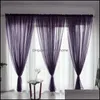 Rideau Déco El Fournitures Maison Gardencurtain Rideaux Fenêtre Porte Rideaux Drapé Panneau Sheer Tle Pour Salon Tissus Organza Traitement Dr