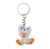 PVC Cartoon Keychain Farm Animal Rabbit Pig Sheep Cute Key Chain Metal Key Ring Party Giveaways