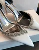 Wedding high heels crystal dress shoes diamond chain summer silk platform women sandals heel height 8.5cm 35-40