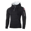 Felpe con cappuccio con scollo a cerniera autunno Felpe con cappuccio in pile Felpe con cappuccio da uomo a maniche lunghe Tasca adesiva Scaldino invernale Corsa Abbigliamento sportivo 3XL 210715