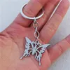 Hollow Out Butterfly Keyring Stainless Steel Insect Keychain Nice Jewelry For Women Girls