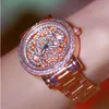 Woman Watches Brand Luxury Creative Big Dial Ladies Wrist Watches Diamond Gold Female Clock Stainless Steel Montre Femme 210527