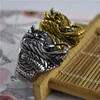 2021 Style Gold Color Dragon Finger Ring för män Kvinnor Punk Gothic 316l Rostfritt stål Bröllopsband Charm Smycken Man Present