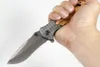 Flipper couteau pliant 440C gris titane enduit Drop Point lame acier + manche en bois couteaux pliants EDC Tools