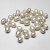 50 particles Through-hole White Black Brown Purple Grey Freshwater Pearl 3mm large hole loose beads 9x10mm-10x12mm