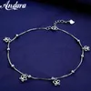 Solid 100% 925 Woman Small Butterfly Pendant Silver Anklet Summer Style