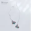 Lente ontwerp lange ketting oorbellen voor vrouwen meisje kleurrijke kristal 925 sterling zilveren bengelen oorling brincos Bijoux 210707