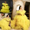 Robes de soirée jaunes pour femmes enceintes, épaules dénudées, peignoir, séance photo, fête d'anniversaire, robe de maternité, sur mesure