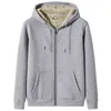 Inverno Básico Básico Quente Hoodie Homens Zip Up Fleece Sweatshirts 7xl 8xl Plus Size Algodão Sólido Casual Casaco Capuz Térmico 211217