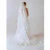 Nowe akcesoria ślubne Biały / Ivory Fashion Veil Ribbon Edge Krótkie dwie warstwowe welony ślubne z grzebieniem wysokiej jakościCW0013