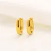 14k Fine Solid Yellow 18ct THAI BAHT G/F Gold Модные серьги-кольца U Circle Coquetas Oro Laminado Женские ювелирные изделия Классические