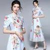 Летняя мода повседневные женщины O-шеи с коротким рукавом ретро ангел печать платье плюс размер 210531
