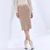 Saia paga para Mulheres Cintura alta Hit Color Uma linha Solta Solta Elegante Midi Saias Feminino Feminino Moda 210521