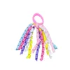 Party Favor Girl Ponytail Curly ribbons streamers corker hair bobbles bows flower elastic school boosters headwear ZZE5652