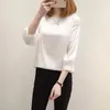 Women's T-Shirt Womens Korean Style Top Brief Office Work Tees Female Wear O Neck Casual Solid Comfortable Tops Clothing