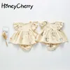 Summer born set Baby Girl Fashion Foreign Style Pure Cotton 2-piece 3-6-12 Month Clothes 210702