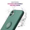 TPU Silikonfodral för iPhone 13 12 Pro Max XS XR 11-Pro-Max 6 7 8 Plus Finger-Ring Full Body Protective Cover Telefonfodral