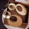 Jiofree Neues Design Hyperbole Große Doppelkreis Clip auf Ohrringe Nicht Piercing Für Frauen Party Hochzeit Elegantes Zubehör