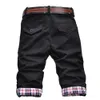 Casual Shorts Pants Men Plus Size Summer Plaid Patchwork Pockets Buttons Fifth Pants Loose Beach Shorts Clothing