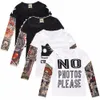 Tatuagem luva longa meninos camisetas 100% algodão moda bebê meninas camisetas Roupas de Hip-Pop Roupas Jersey Top Streetwear 210413