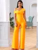 Adyce Sommer Orange 2 Zwei Stücke Sets Sexy Spaghetti Strap Kurzarm Tops Lange Hosen Frauen Fashion Club Party 220315