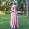 ユニークなほこりっぽいローズオフショルダーイブニングマザーの花嫁のドレス2022スリーブシフォンレースクリスタルビーズパーティーブライドメイドウエディングドレス