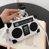 Wieczorowe Torby Retro Styl Radio World Torba na ramię 2021 Skórzany Pudełko Mody Torebki Torebki Damskie Party Clutch Crossbody dla kobiet